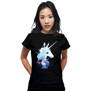 Secret_Shirts Fitted Shirts, Woman / Small / Black Last Unicorn.