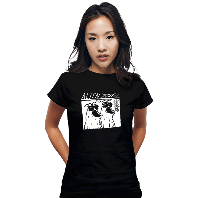 Daily_Deal_Shirts Fitted Shirts, Woman / Small / Black Alien Youth