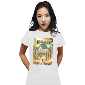 Daily_Deal_Shirts Fitted Shirts, Woman / Small / White Attack On Katamari