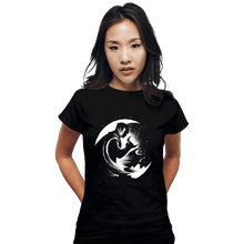 Load image into Gallery viewer, Daily_Deal_Shirts Fitted Shirts, Woman / Small / Black The Crescent Moon
