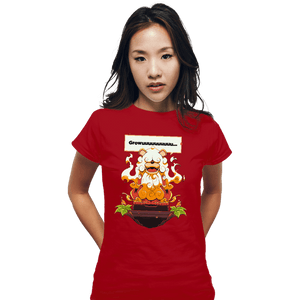 Shirts Fitted Shirts, Woman / Small / Red Hisuian Growlithe