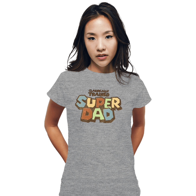Daily_Deal_Shirts Fitted Shirts, Woman / Small / Sports Grey Super Dad