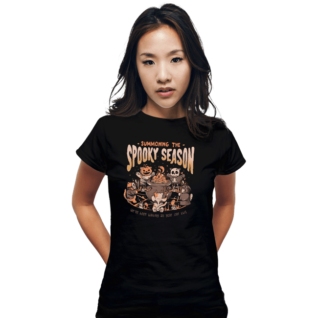 Daily_Deal_Shirts Fitted Shirts, Woman / Small / Black Summoning The Spooky Season