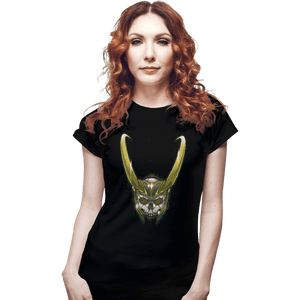 Shirts Fitted Shirts, Woman / Small / Black Loki Skull