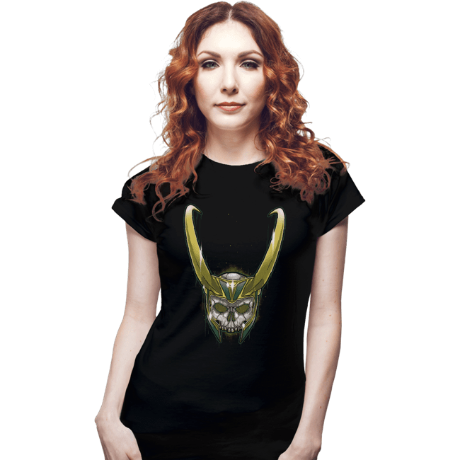 Shirts Fitted Shirts, Woman / Small / Black Loki Skull