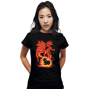 Shirts Fitted Shirts, Woman / Small / Black The Flame Tailed Fox Within