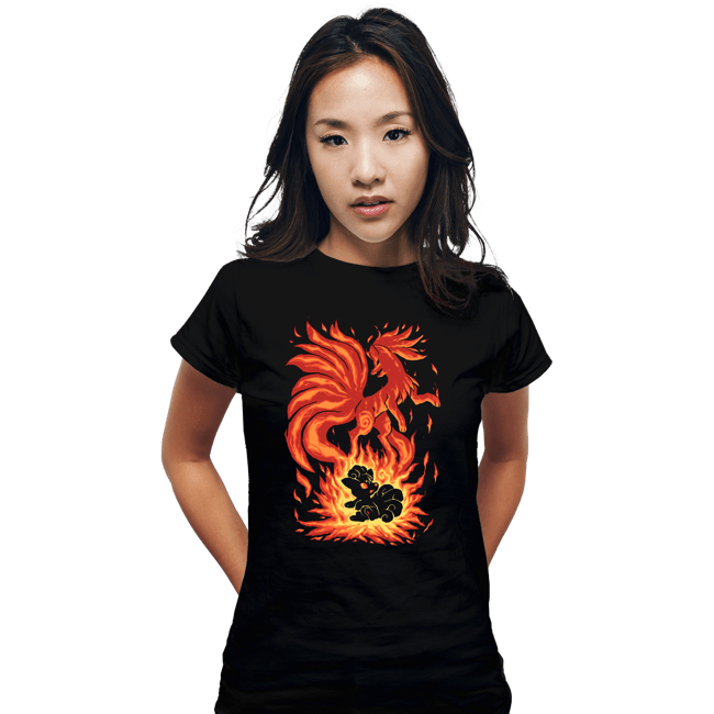 Shirts Fitted Shirts, Woman / Small / Black The Flame Tailed Fox Within