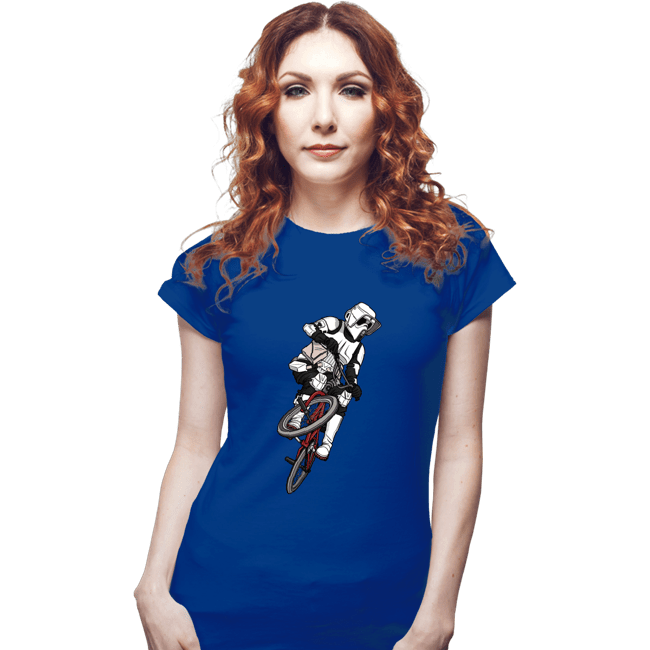 Daily_Deal_Shirts Fitted Shirts, Woman / Small / Royal Blue BMX Biker Scout