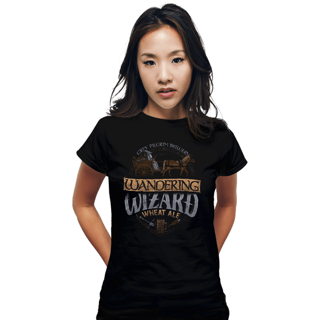 Shirts Fitted Shirts, Woman / Small / Black Wandering Wizard Wheat Ale