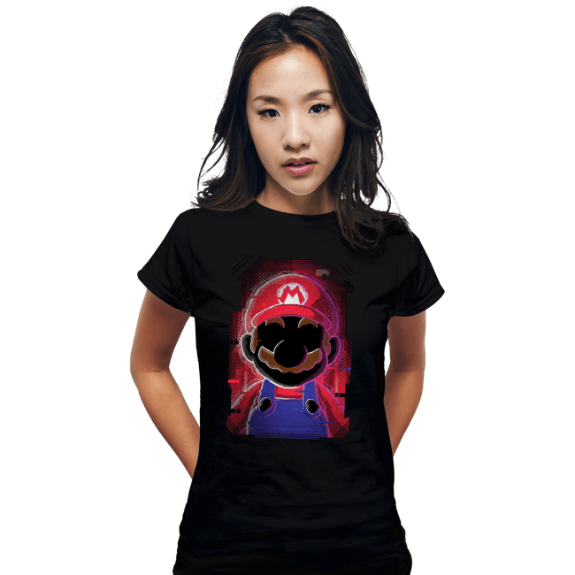 Secret_Shirts Fitted Shirts, Woman / Small / Black Mario Glitch
