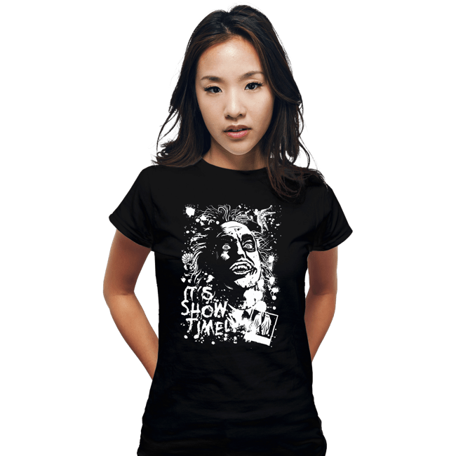 Daily_Deal_Shirts Fitted Shirts, Woman / Small / Black Beetlejuice Splatter