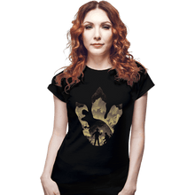 Load image into Gallery viewer, Daily_Deal_Shirts Fitted Shirts, Woman / Small / Black T-Rex Footprint
