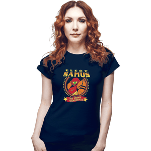 Shirts Fitted Shirts, Woman / Small / Navy Elect Samus - The Prime Candidate