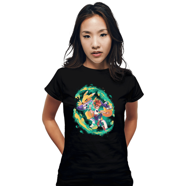 Shirts Fitted Shirts, Woman / Small / Black Digi Fox