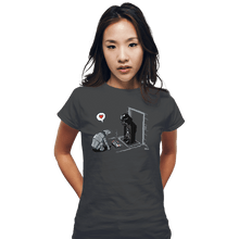 Load image into Gallery viewer, Shirts Fitted Shirts, Woman / Small / Charcoal Cat-At&#39;s New Gift
