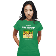 Load image into Gallery viewer, Last_Chance_Shirts Fitted Shirts, Woman / Small / Irish Green Retro Fire Swamp
