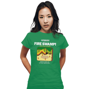 Last_Chance_Shirts Fitted Shirts, Woman / Small / Irish Green Retro Fire Swamp
