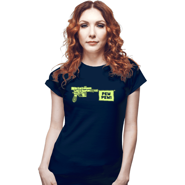 Daily_Deal_Shirts Fitted Shirts, Woman / Small / Navy PEW PEW!