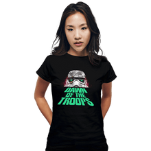 Load image into Gallery viewer, Daily_Deal_Shirts Fitted Shirts, Woman / Small / Black Dawn Of The Troops
