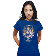 Load image into Gallery viewer, Shirts Fitted Shirts, Woman / Small / Royal Blue The Empress Peach
