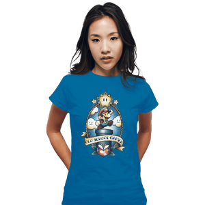 Shirts Fitted Shirts, Woman / Small / Sapphire Super Old School Gamer