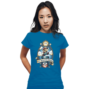 Shirts Fitted Shirts, Woman / Small / Sapphire Super Old School Gamer