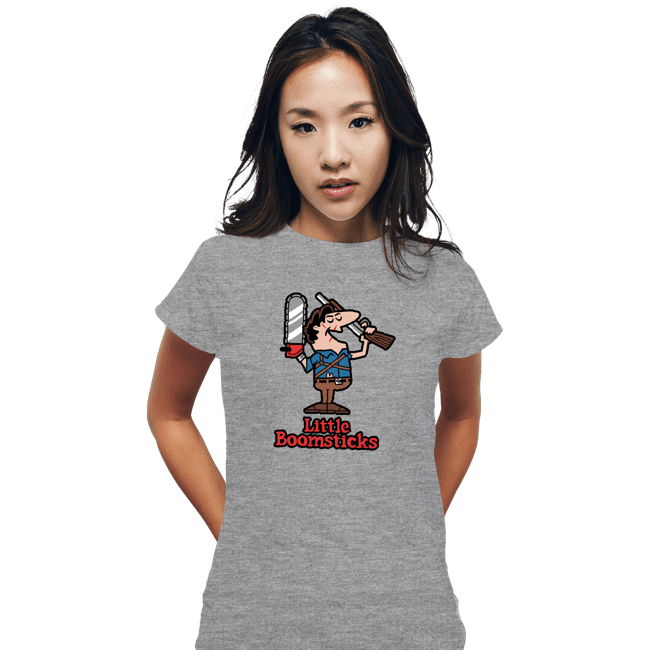 Daily_Deal_Shirts Fitted Shirts, Woman / Small / Sports Grey Little Boomsticks