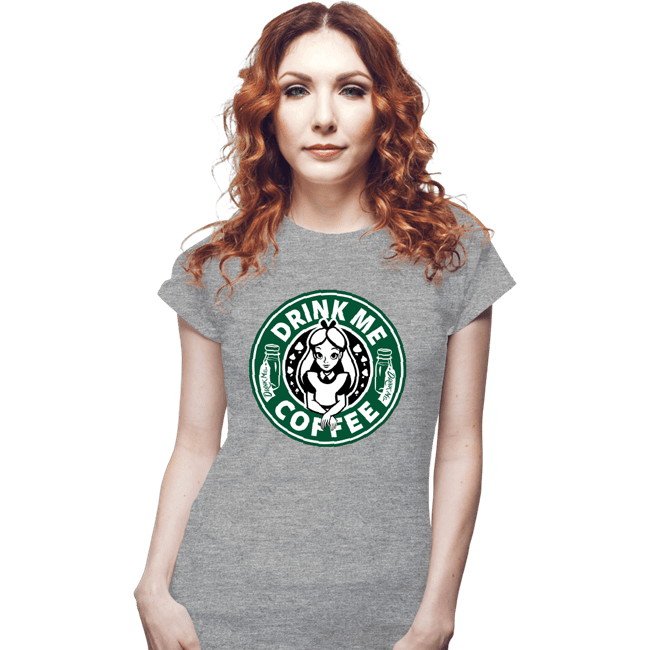 Daily_Deal_Shirts Fitted Shirts, Woman / Small / Sports Grey Drink Me Coffee