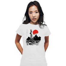 Load image into Gallery viewer, Shirts Fitted Shirts, Woman / Small / White Red Sun Hero
