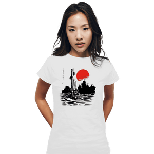 Shirts Fitted Shirts, Woman / Small / White Red Sun Hero