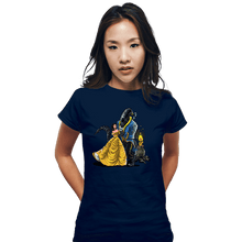 Load image into Gallery viewer, Secret_Shirts Fitted Shirts, Woman / Small / Navy Beauty And The Alien
