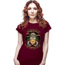 Load image into Gallery viewer, Daily_Deal_Shirts Fitted Shirts, Woman / Small / Maroon Merry Critmas
