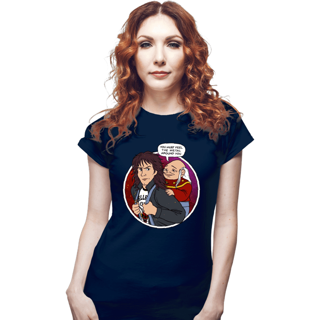 Daily_Deal_Shirts Fitted Shirts, Woman / Small / Navy Feel The Metal