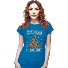 Load image into Gallery viewer, Shirts Fitted Shirts, Woman / Small / Sapphire Fatty Christmas
