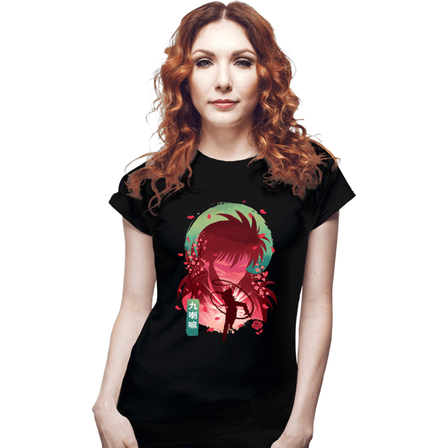 Daily_Deal_Shirts Fitted Shirts, Woman / Small / Black Kurama's Rose Whirlwind
