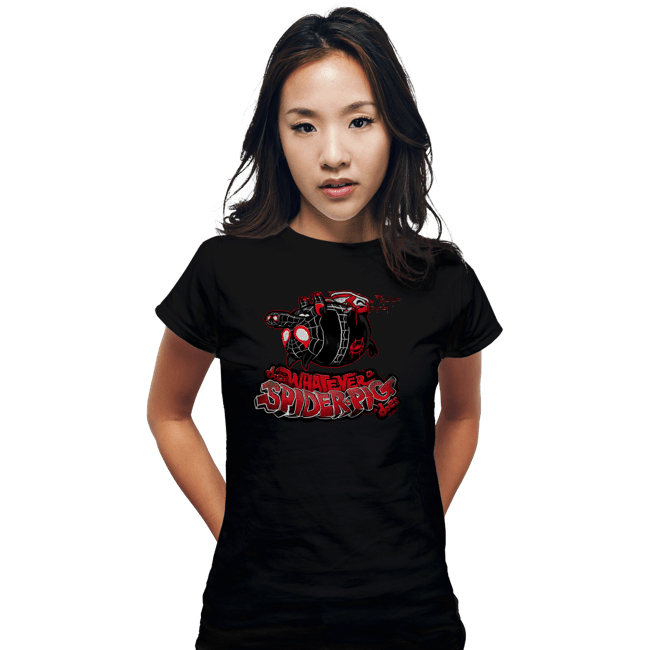 Secret_Shirts Fitted Shirts, Woman / Small / Black Spider-Pig - 1610
