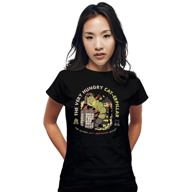 Secret_Shirts Fitted Shirts, Woman / Small / Black A Very Hungry Cat-Erpillar