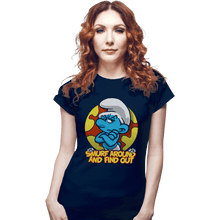 Load image into Gallery viewer, Secret_Shirts Fitted Shirts, Woman / Small / Navy Smurf Around
