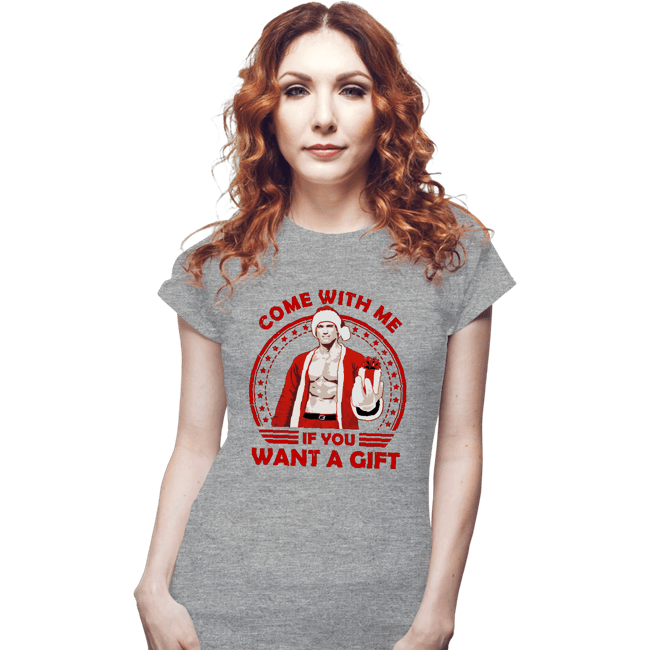 Daily_Deal_Shirts Fitted Shirts, Woman / Small / Sports Grey Come With Me If You Want A Gift