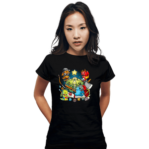 Daily_Deal_Shirts Fitted Shirts, Woman / Small / Black Christmas RPG