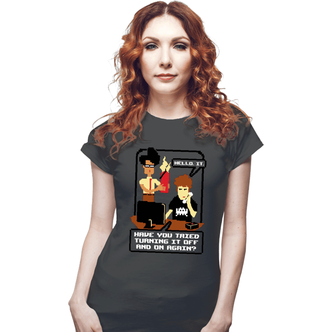 Daily_Deal_Shirts Fitted Shirts, Woman / Small / Charcoal IT Support