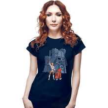 Load image into Gallery viewer, Daily_Deal_Shirts Fitted Shirts, Woman / Small / Navy Darthskull Castle
