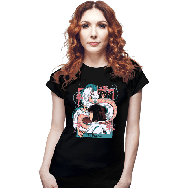 Daily_Deal_Shirts Fitted Shirts, Woman / Small / Black The Dragon