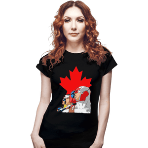 Shirts Fitted Shirts, Woman / Small / Black Captain Canuck And Team Canada