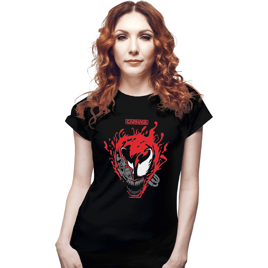 Shirts Fitted Shirts, Woman / Small / Black Cyber Carnage
