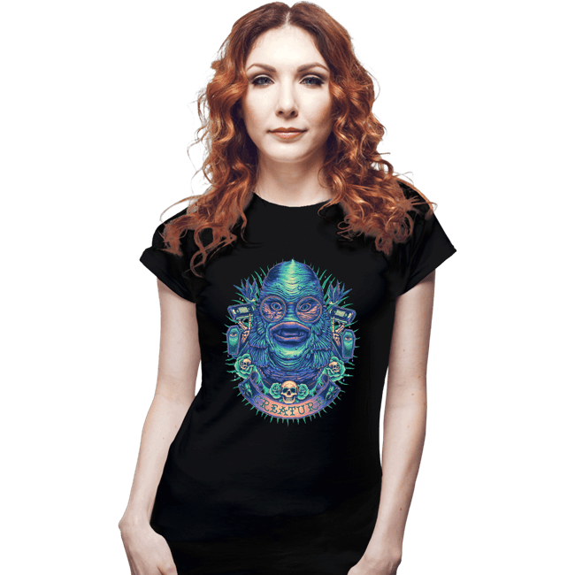 Shirts Fitted Shirts, Woman / Small / Black Neon Creature
