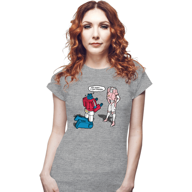 Daily_Deal_Shirts Fitted Shirts, Woman / Small / Sports Grey He Can Change
