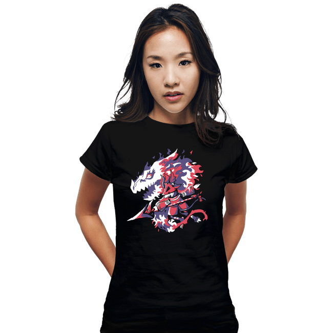 Daily_Deal_Shirts Fitted Shirts, Woman / Small / Black Dragon Knight