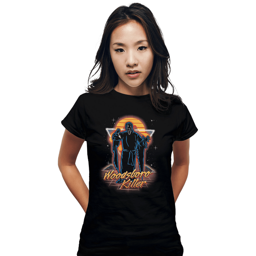 Shirts Fitted Shirts, Woman / Small / Black Retro Woodsboro Killer