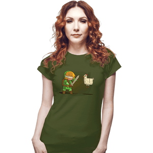 Shirts Fitted Shirts, Woman / Small / Military Green Hylian Pinata